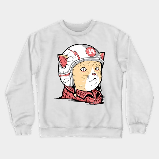 Cat racer Crewneck Sweatshirt by sharukhdesign